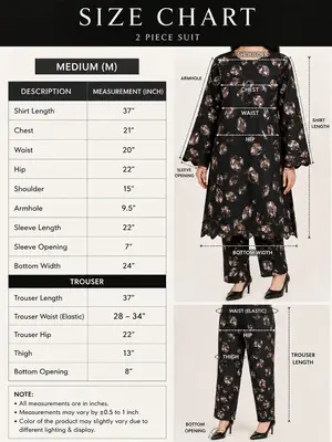 2 Pcs Women's Stitched Linen Printed Shirt And Trouser thumbnail 5