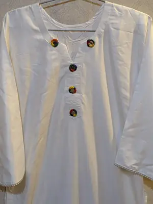2 Pcs Women's Stitched Linen Plain Shirt And Trouser thumbnail 2