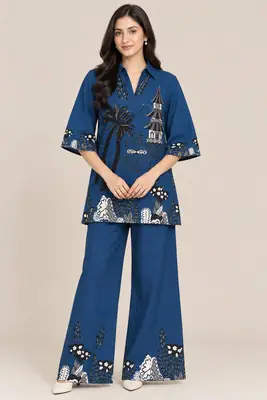 2 Pcs Women's Stitched Grip Printed Co-Ord Set