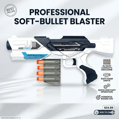 Professional Soft-Bullet Blaster Gun for Kids 1-12 Years