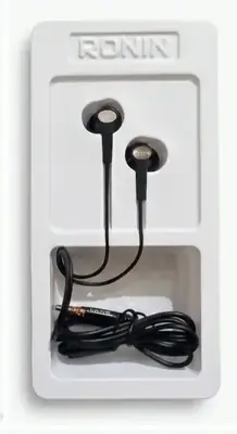 In-built Microphone Wired Earphones Black thumbnail 4