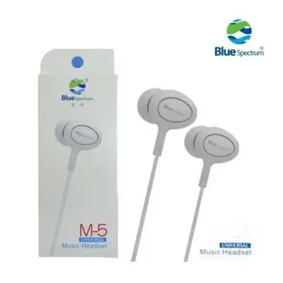 Blue Spectrum M5 Black Handsfree | High-Quality Stereo Earphones with Deep Bass | High-Quality Wired Headphones for All Mobile Phones thumbnail 2