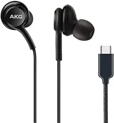 AKG Type-C Wired In-Ear Earbuds with Noise-Cancelling Microphone, Dynamic Sound, Universal Plug 