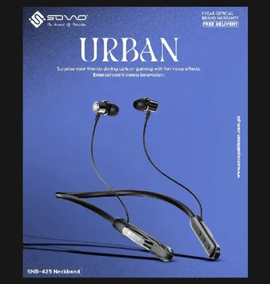 Black Wireless Neckband SOVO Urban SNB-425 Magnetic Touch Neckband thumbnail 3