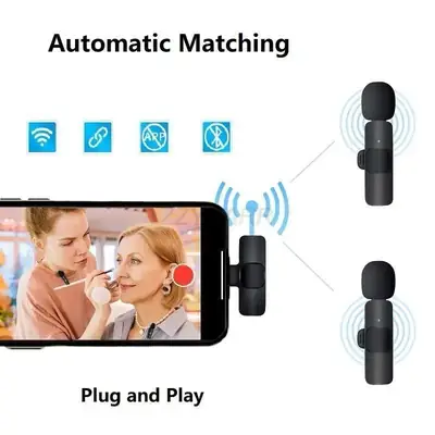 K9 Wireless Vlogging Microphone Black Rechargeable thumbnail 4