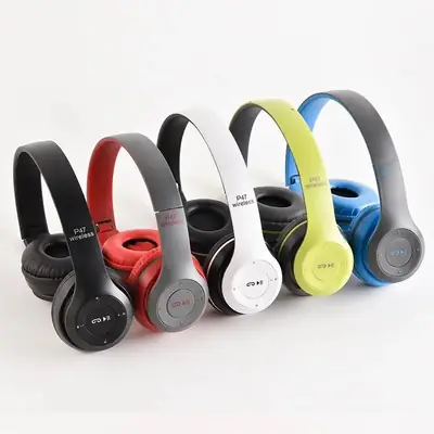 P47 Wireless Headphones | Bluetooth Foldable Headset | Stereo Sound | FM Radio & TF Card Support thumbnail 2