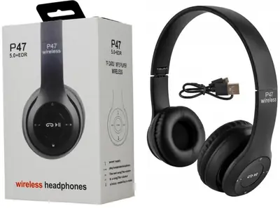 P47 Wireless Headphones | Bluetooth Foldable Headset | Stereo Sound | FM Radio & TF Card Support thumbnail 3