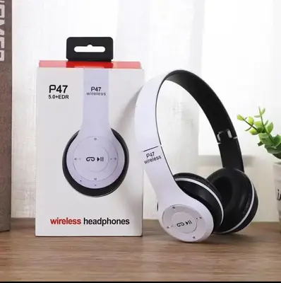 P47 Wireless Headphones | Bluetooth Foldable Headset | Stereo Sound | FM Radio & TF Card Support thumbnail 5