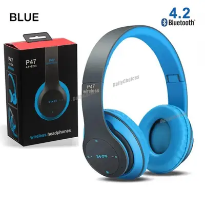 P47 Wireless Headphones | Bluetooth Foldable Headset | Stereo Sound | FM Radio & TF Card Support thumbnail 7