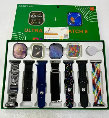 i50 smartwatch with 2 watches 7 straps and 2 case thumbnail 4
