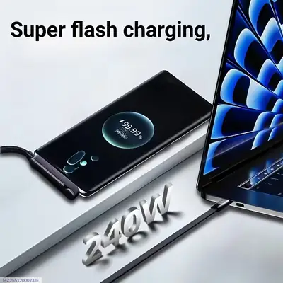 Dual Type-C Fast Charging MAX 240W Foldable Phone Stand Data Cable