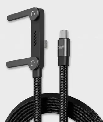 240W USB-C to USB-C Fast 1.5 Meter Charging Cable with Foldable Phone Holder