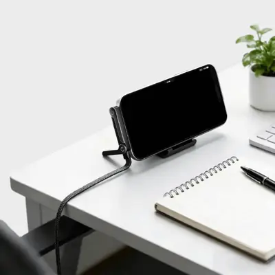 240W USB-C to USB-C Fast 1.5 Meter Charging Cable with Foldable Phone Holder thumbnail 6