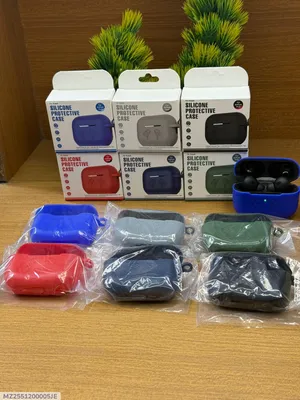 Stylish Silicone Airpods Case - 1 Pcs in Black, Blue, Grey, Pink