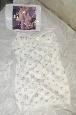 Silk Lace Comfortable And Lightweight Nightwear Set / Imported Short Nighty With Panty thumbnail 3