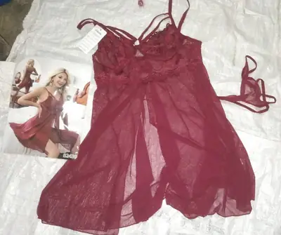 Net Lace Comfortable And Lightweight Nightwear Set / Short Imported Front Open Nighty thumbnail 2