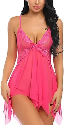 Short Imported Nighty / Net Lace Comfortable And Lightweight Nightwear Set thumbnail 2