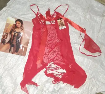 Short Imported  Nighty / Net Lace Comfortable And Lightweight Nightwear Set thumbnail 3