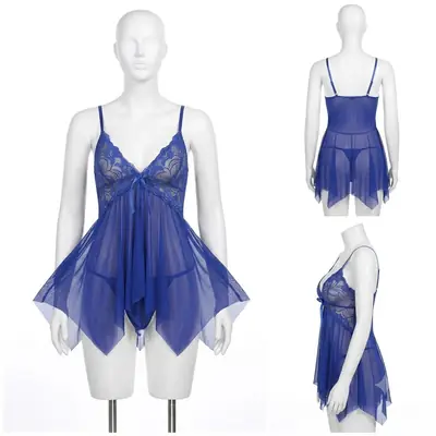 Short Imported Nighty & Panty / Net Lace Comfortable And Lightweight Nightwear Set