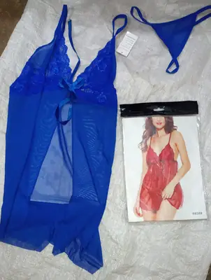 Short Imported Nighty & Panty / Net Lace Comfortable And Lightweight Nightwear Set thumbnail 3