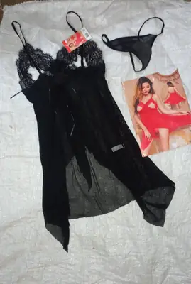 Imported Short Nighty For Girls / Net Lace Comfortable And Lightweight Nightwear Set thumbnail 3