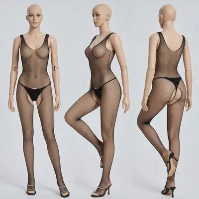 Net Plain Comfortable Body Stocking Fishnet / Nighty