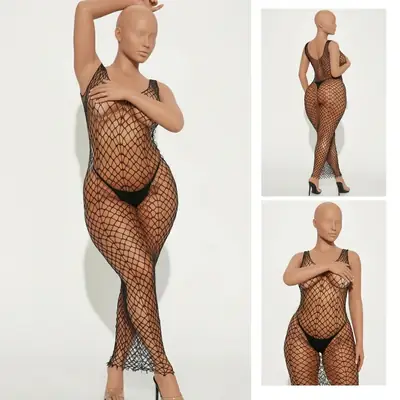 Net Plain Full Body Stocking / Transparent NIghty 