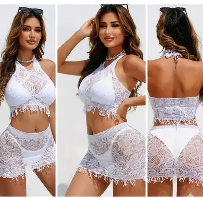 Net Lace Short Body Stocking / Transparent Nighty 