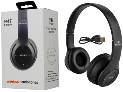 P47 Wireless Headphones Bluetooth Foldable Headset with FM Radio thumbnail 3