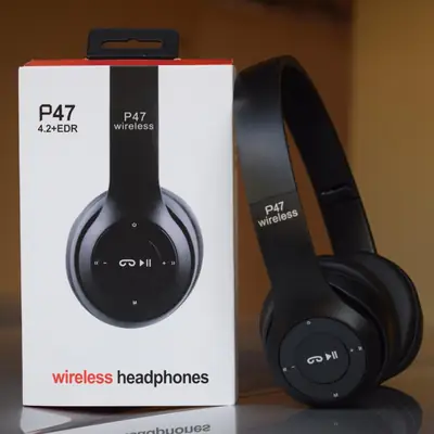 P47 Wireless Headphones Bluetooth Foldable Headset with FM Radio thumbnail 4