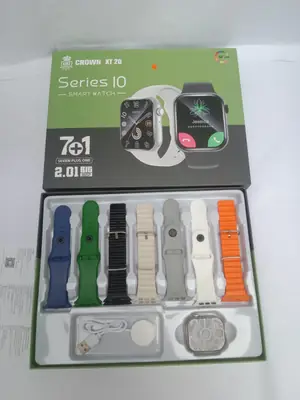 Crown XT20 Series 10 Smart Watch – 2.01" Super AMOLED Infinite Display | 7+1 Straps Combo Pack | Bluetooth Calling Smartwatch