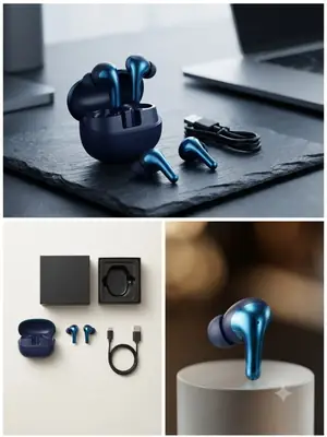 Blue Long-Lasting Battery With Fast Charge 4 Earbuds thumbnail 2