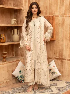 Lehran - U4A Women's Embroidered Stitched Suit - Premium Lawn 3 Pcs