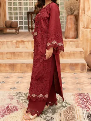 Rukh - U2A Embroidered Premium Lawn Suit - 4 Pcs Set thumbnail 3