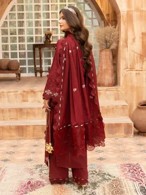 Rukh - U2A Embroidered Premium Lawn Suit - 4 Pcs Set thumbnail 7