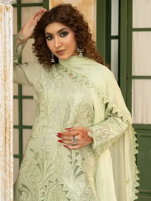Zarar - U1B Women's Stitched Embroidered Lawn Suit - 4 Pcs thumbnail 3