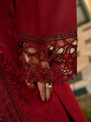 Simt - U3B Maroon Embroidered Lawn Suit for Women - 3 Pcs Set thumbnail 4