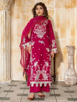 Wasl - U6B Stylish Women's Stitched Embroidered Lawn Suit - 3 Pcs Set