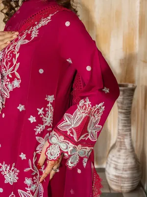 Wasl - U6B Stylish Women's Stitched Embroidered Lawn Suit - 3 Pcs Set thumbnail 6