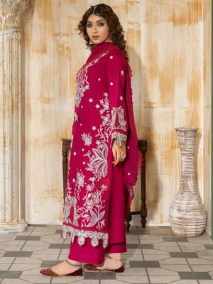 Wasl - U6B Stylish Women's Stitched Embroidered Lawn Suit - 3 Pcs Set thumbnail 9