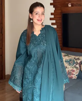 Teal Majestique - Lawn Cotton Embroidered Dress thumbnail 2