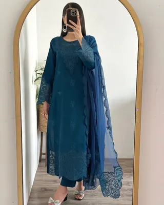 Mystic Glaze - 3 Piece Embroidered Lawn Cotton Suit thumbnail 1