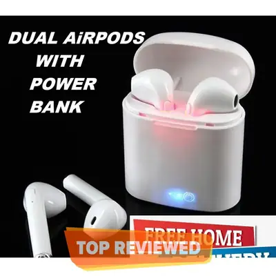 White Long-Lasting Battery With Fast Charge 2 Earbuds