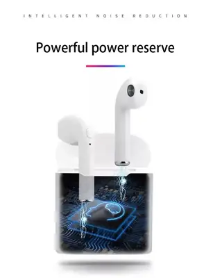 White Long-Lasting Battery With Fast Charge 2 Earbuds thumbnail 3