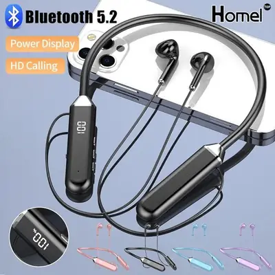 Magnetic Neckband Headphones Wireless Bluetooth 5.2 Earphones LED Display Headset Sport Noise Cancel Earbuds with Mic