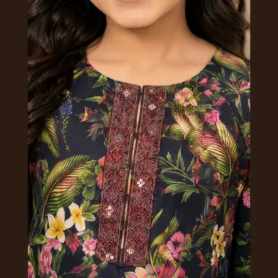 Vibrant Floral Cotton Set for Girls - 2 Pcs thumbnail 5