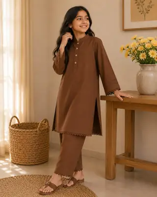 Stylish Girl's Georgette Kurta and Trouser Set  thumbnail 4