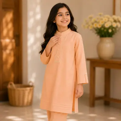 Chic Georgette Kurta and Trouser Set for Girls - 2 Pcs thumbnail 6