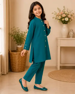 Stylish Girl's Kurta And Trouser Set - 2 Pcs in Georgette thumbnail 4