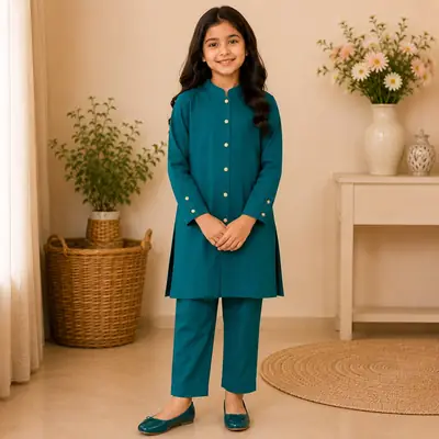 Stylish Girl's Kurta And Trouser Set - 2 Pcs in Georgette thumbnail 5